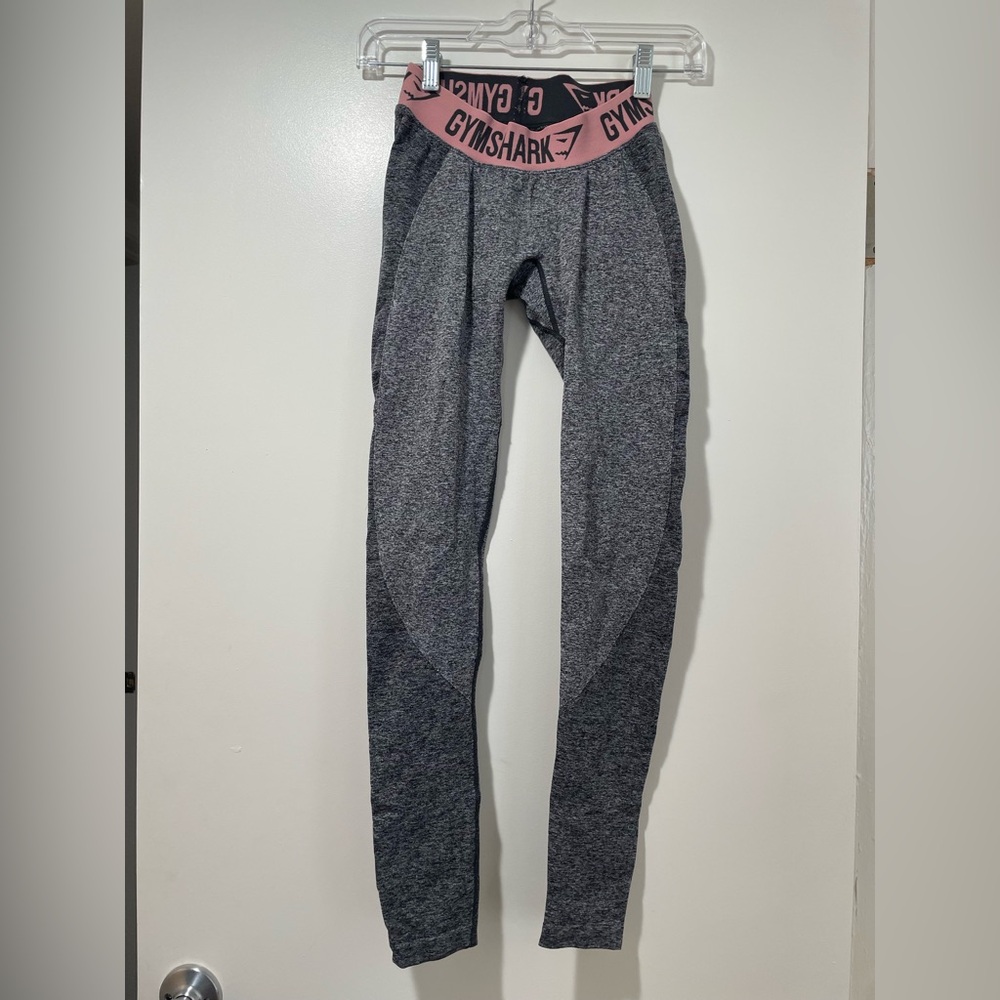 Gymshark Gray Leggings with Pink Band
